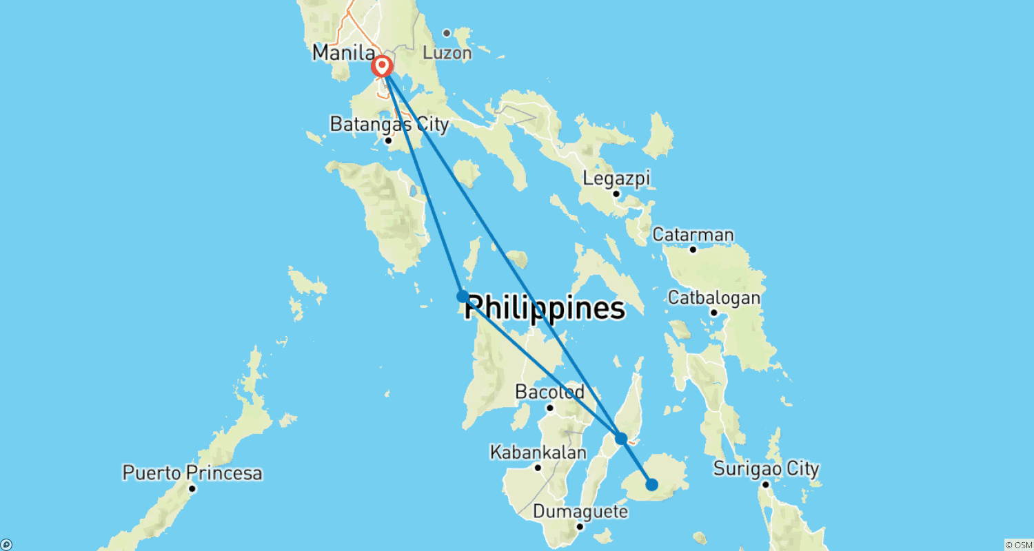 Mapa trasy: Ikoniczne Visayas: Od szczytów po plaże