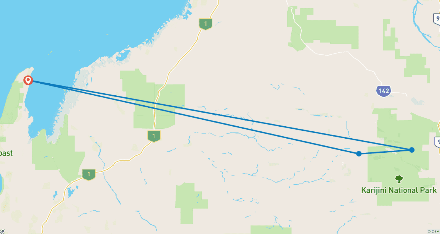 Mapa trasy: Karijini Explorer