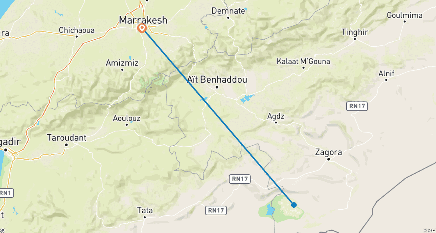 Mapa trasy: 2 Days Sahara Expedition Tour Helicopter