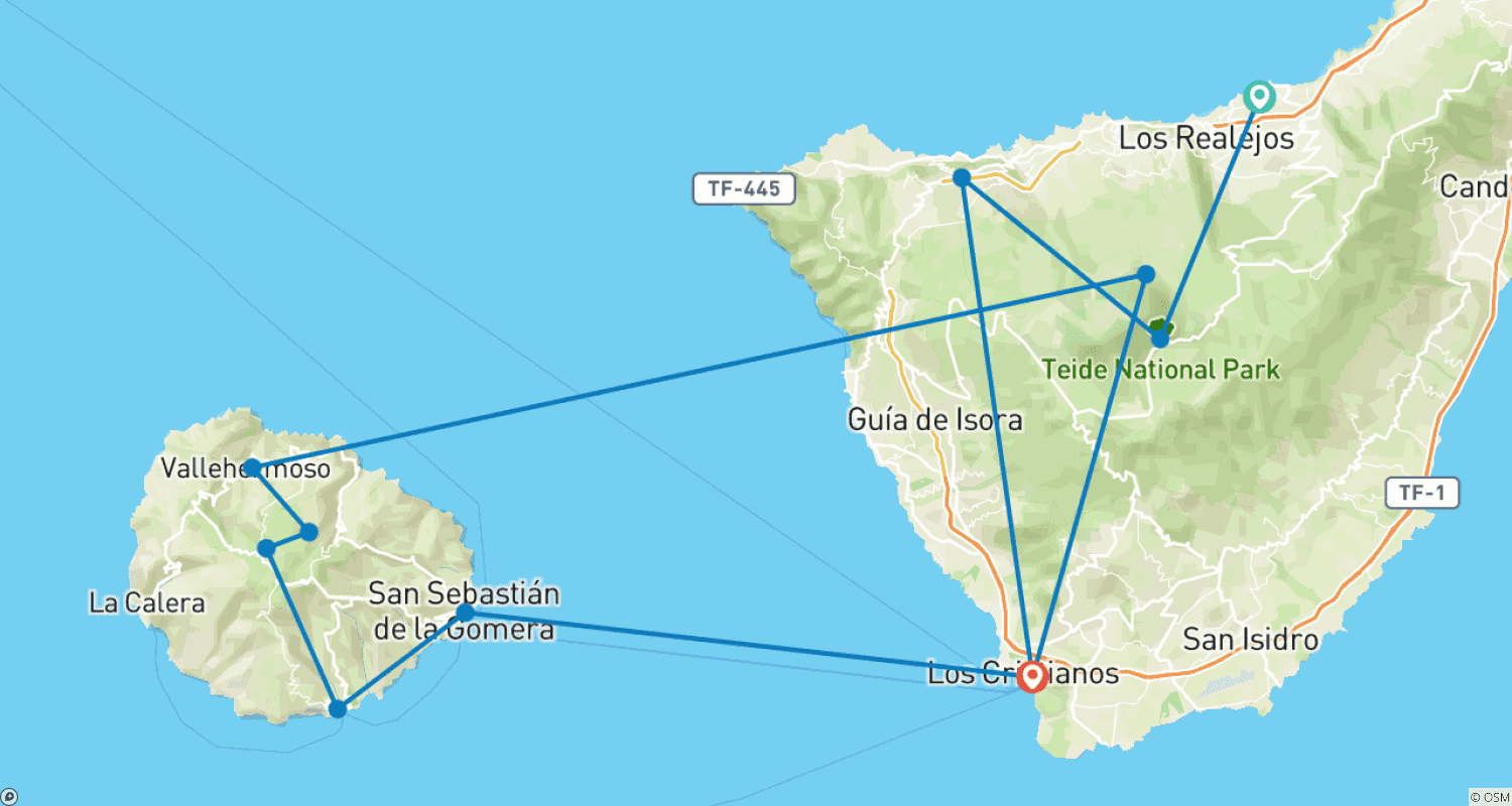 خريطة مسار Walking Tenerife and La Gomera