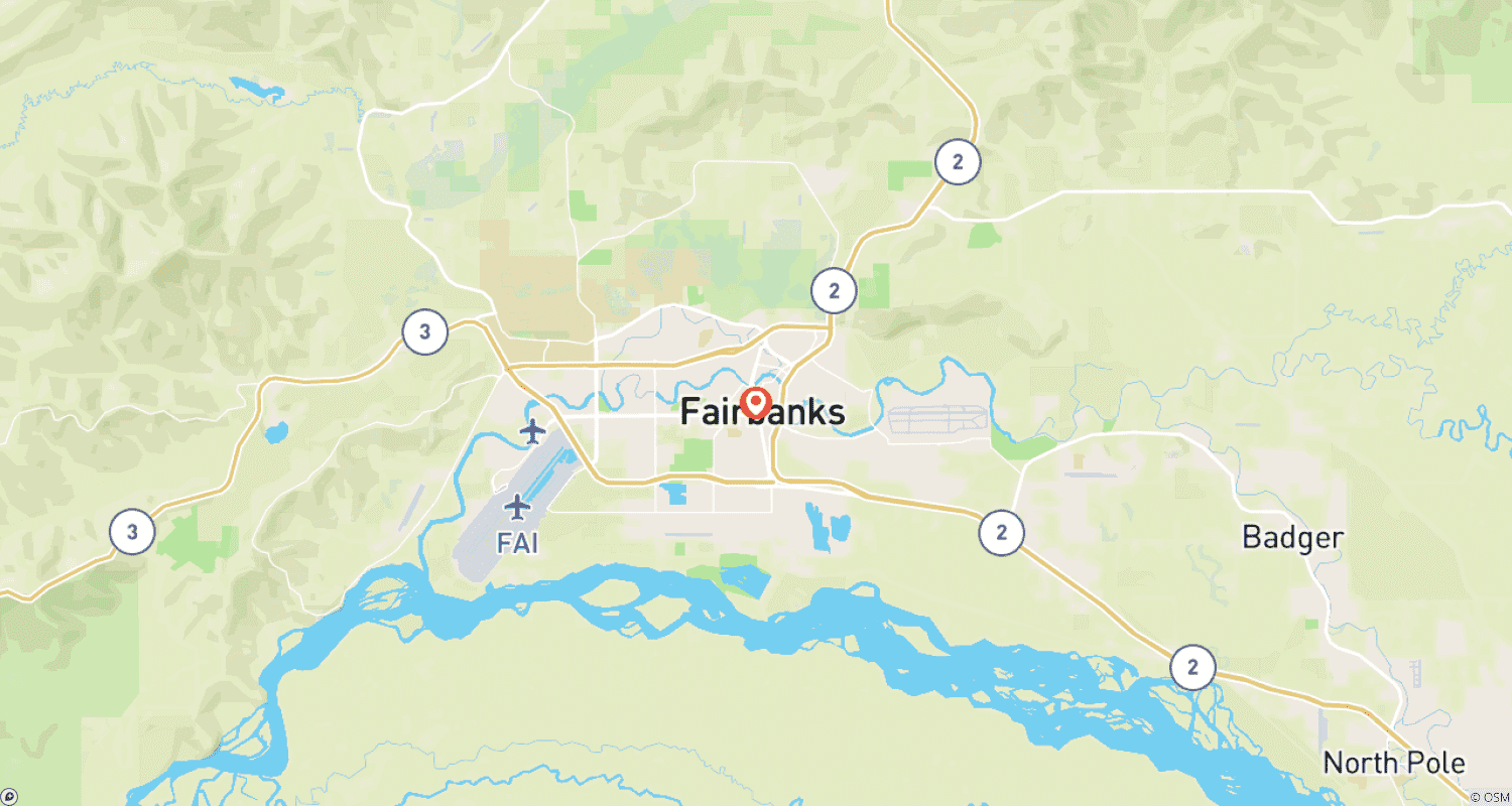 Mapa do percurso de Northern Lights with Fall Colors in Alaska - USA