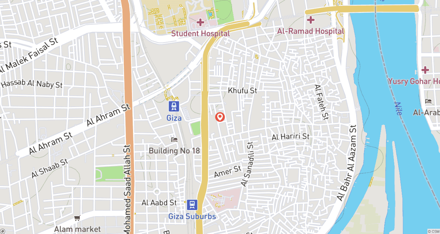 Mapa trasy: Prywatna wycieczka VIP do Piramid w Gizie, Sfinksa, Sakkary i Memfis (Samochodem Mercedes)