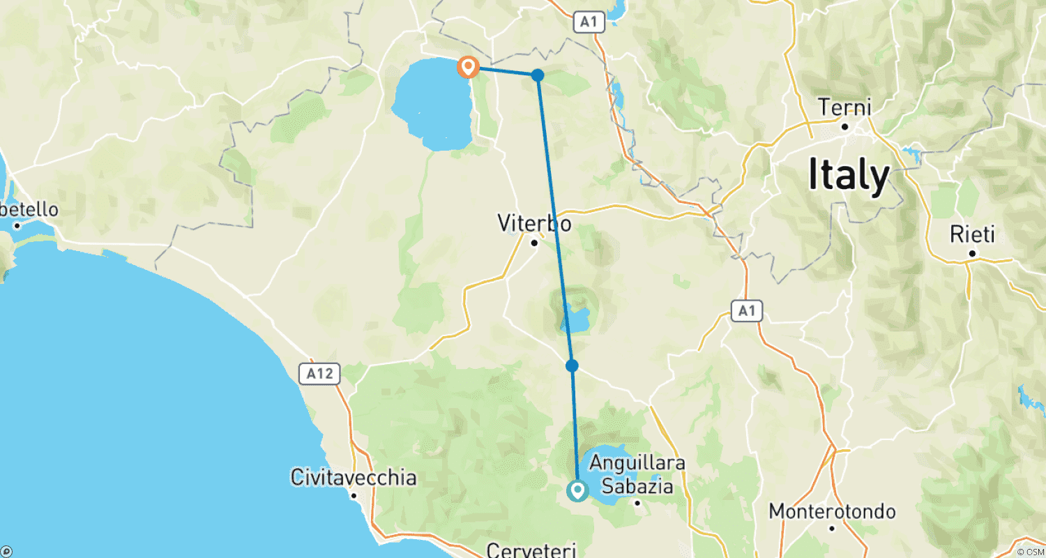 Lakes & Castles Near Rome: A Romantic Escapeのルートマップ