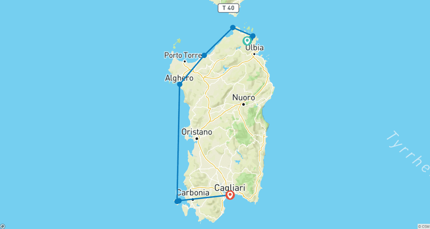 خريطة مسار Sardinia & San Pietro: Island Dreams