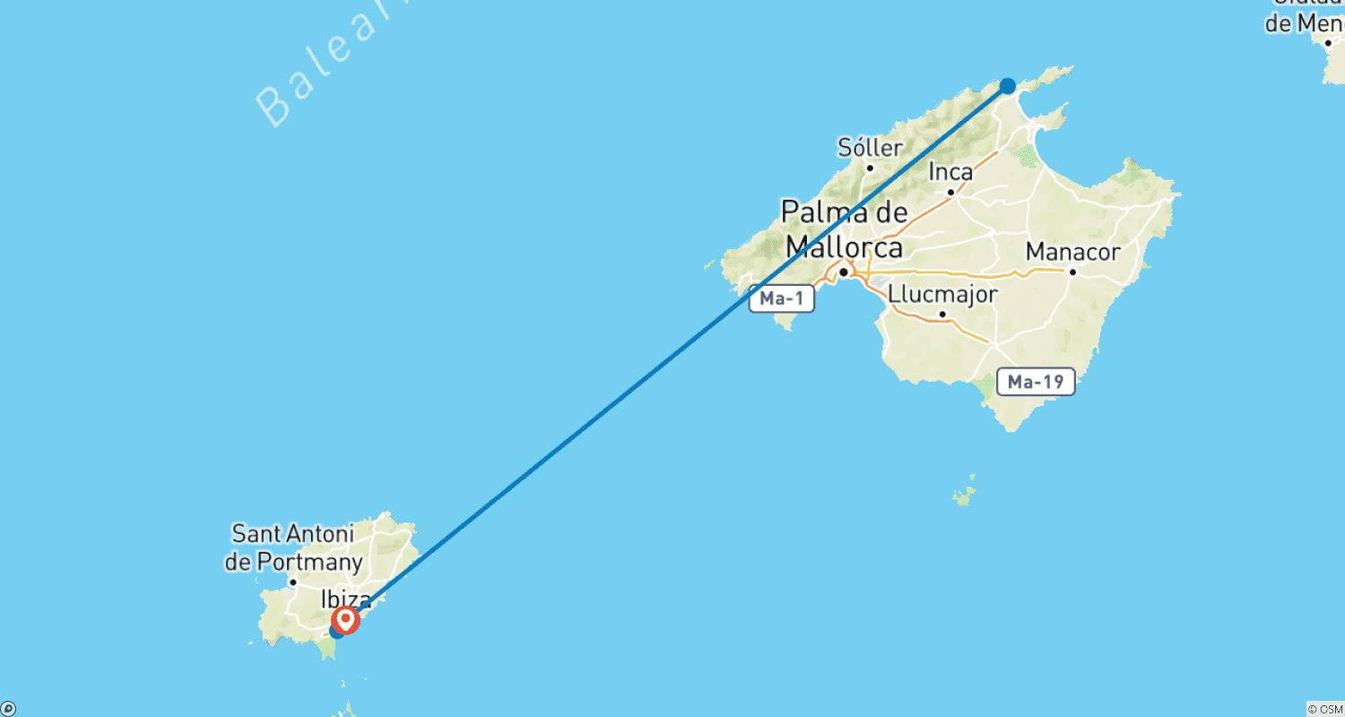 Ibiza in the Rhythm of the Nightのルートマップ