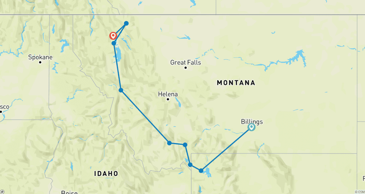 Sunny Days, Starry Nights: America's Rocky Mountainsのルートマップ