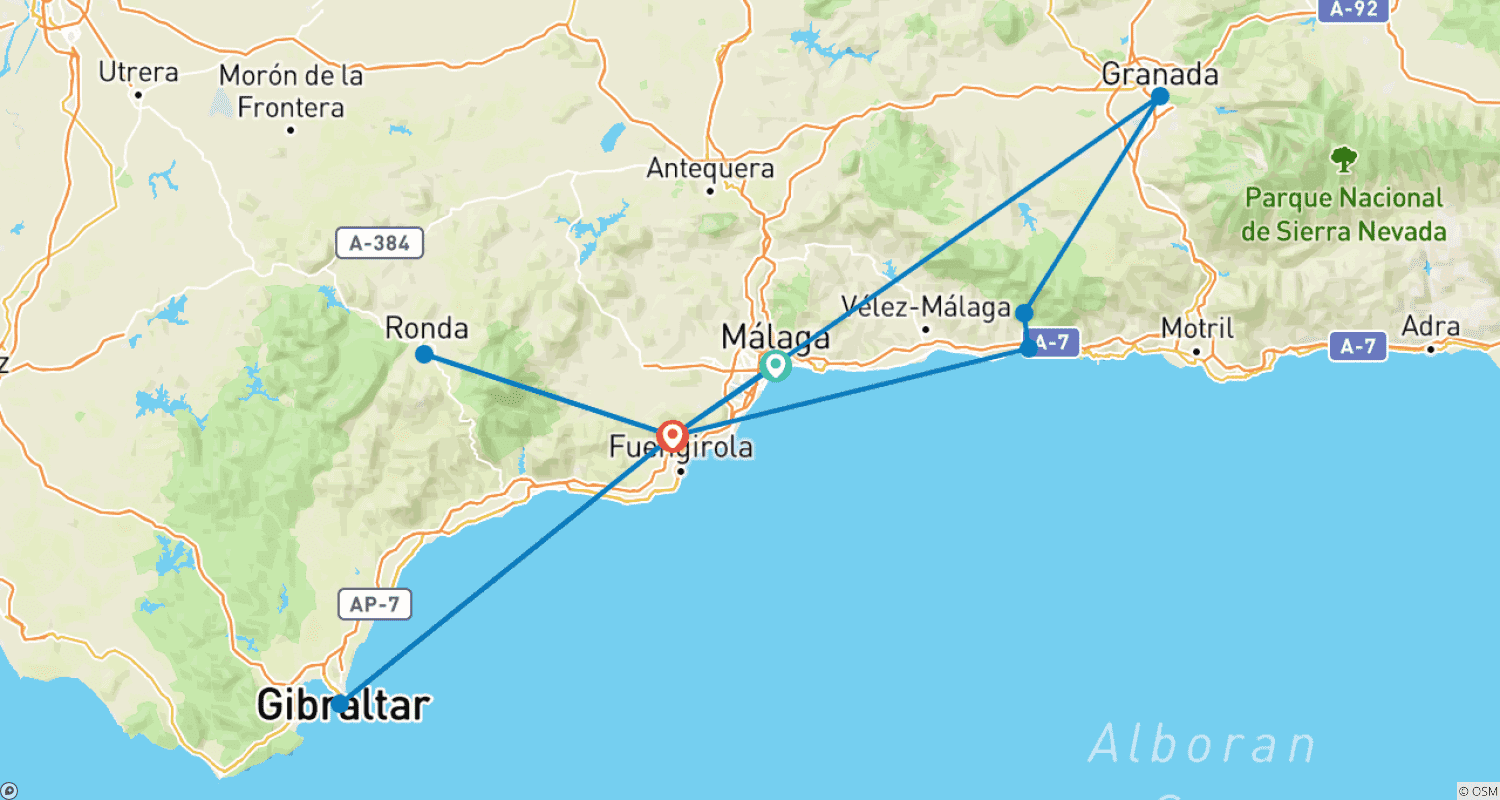 Mapa trasy: Treasures of Andalucia
