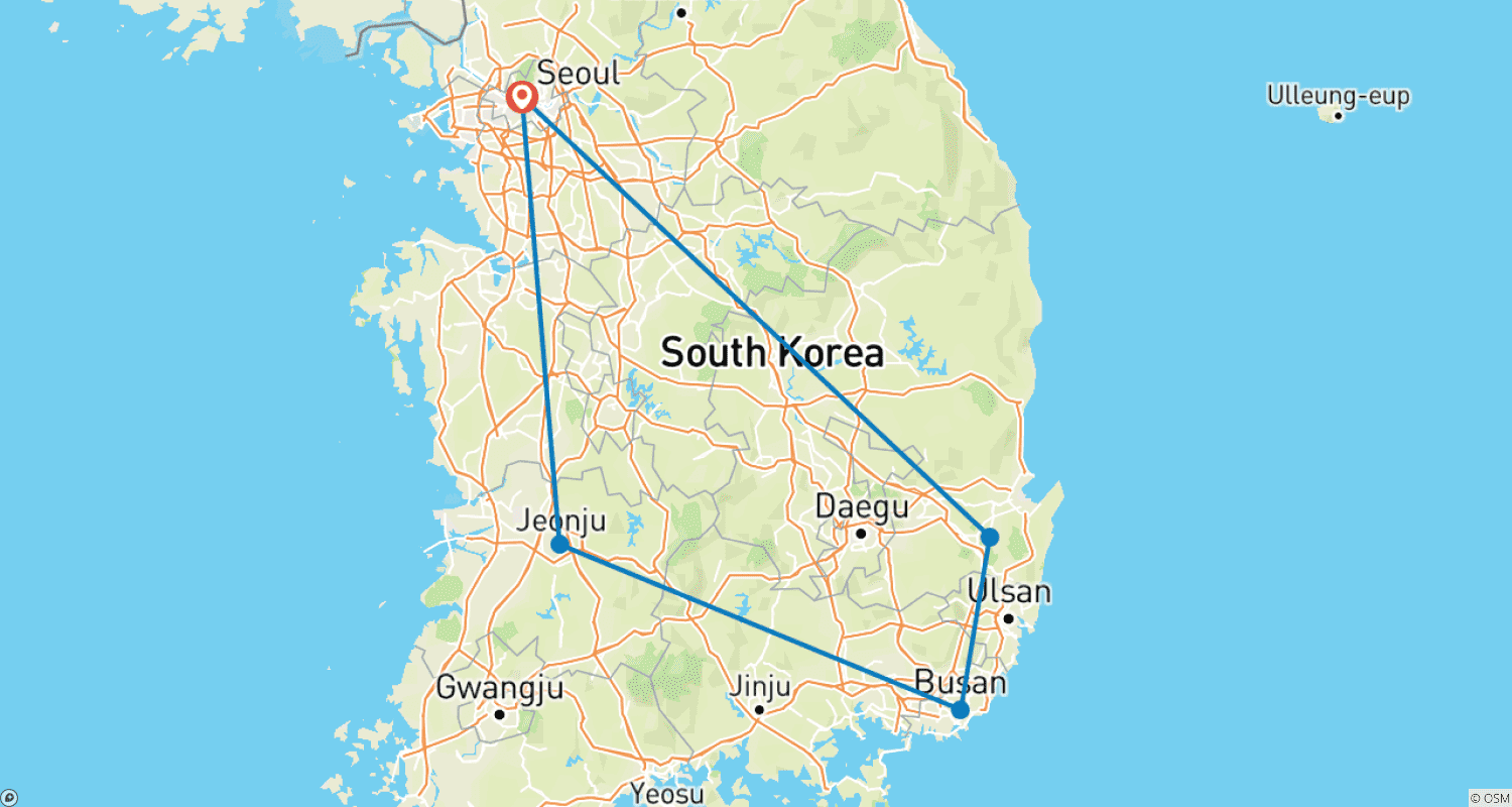 Mapa trasy: South Korea Adventure