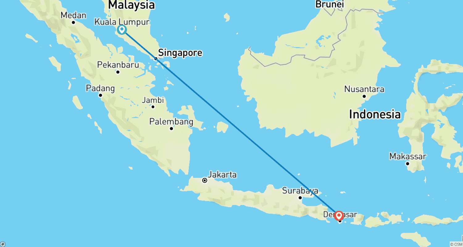 Mapa do percurso de Bespoke Bliss: City Chic & Bali Retreat