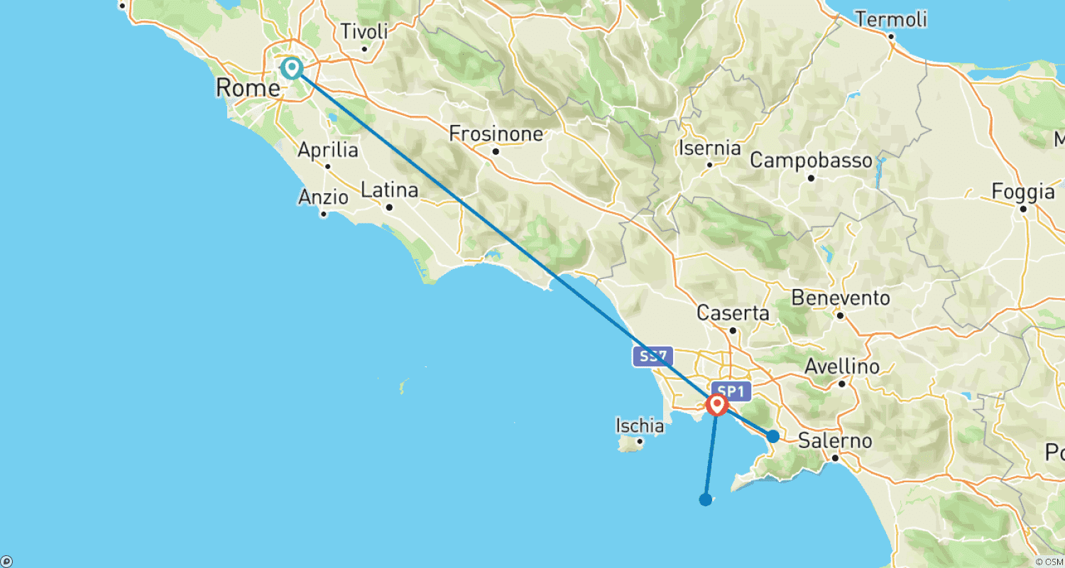9 Days in Italy: Eternal Rome, Vibrant Naples & Magical Capriのルートマップ