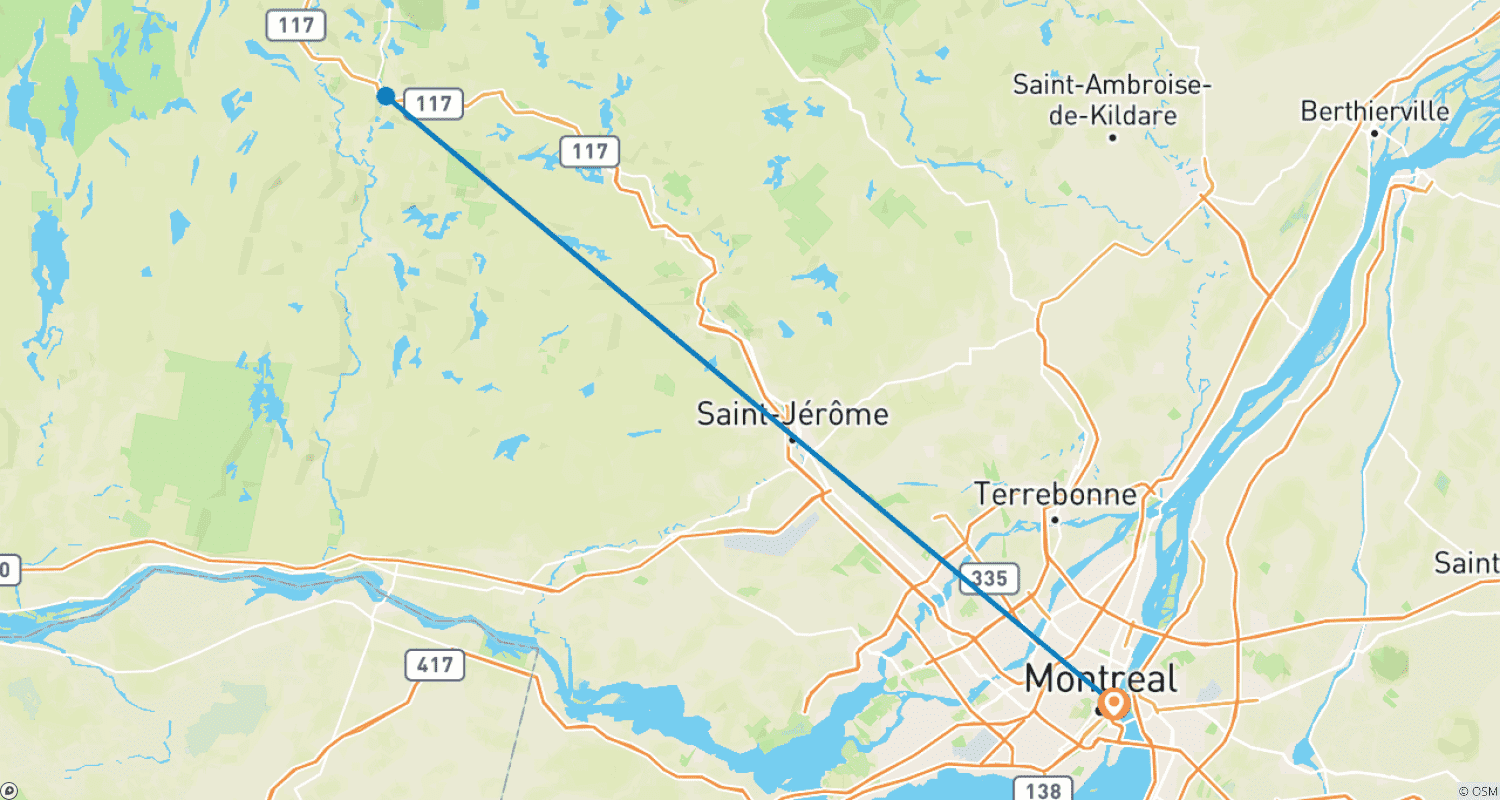 Mapa do percurso de Canada: Montreal Express - 4 days