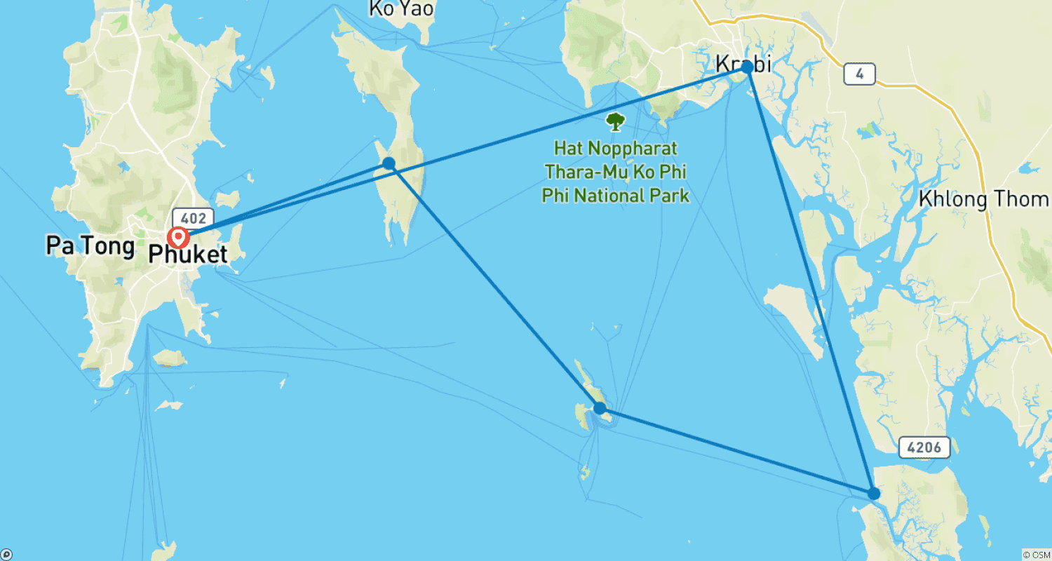 Mapa trasy: Andaman Sea Island Hopping