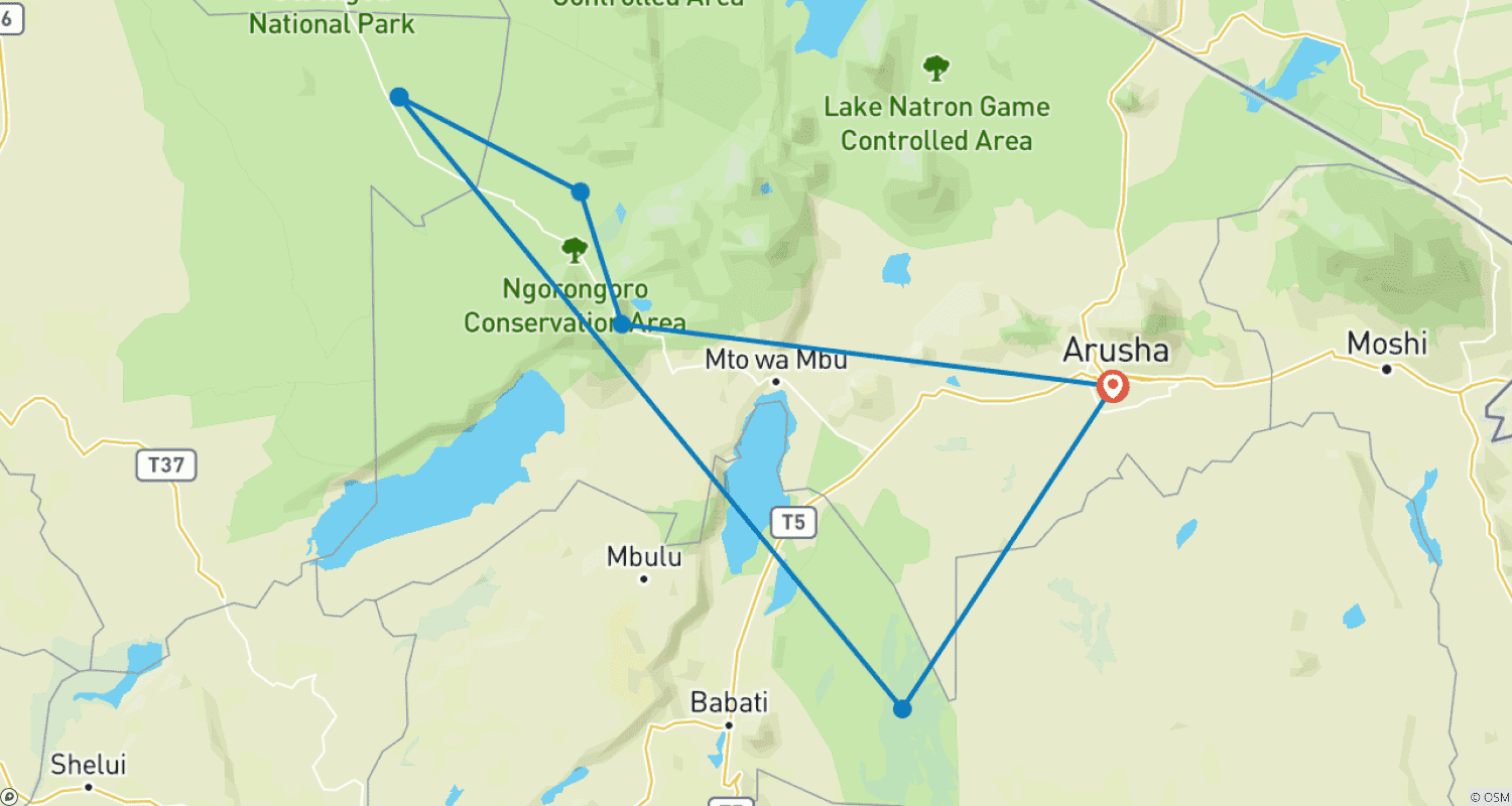 خريطة مسار 9-Day Migration River Crossing August to October