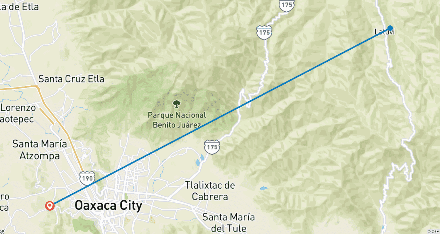 Mapa trasy: Hiking in Mexico: Oaxaca’s Indigenous Highlands