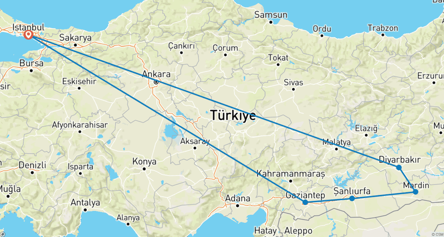 Mapa trasy: Marzenie o Wschodniej Turcji
