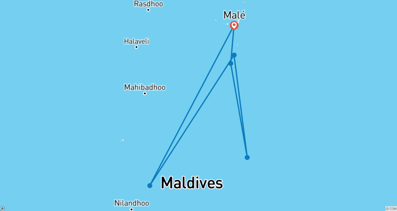 7N Maldives Turtle Snorkeling Conservation Cruiseのルートマップ
