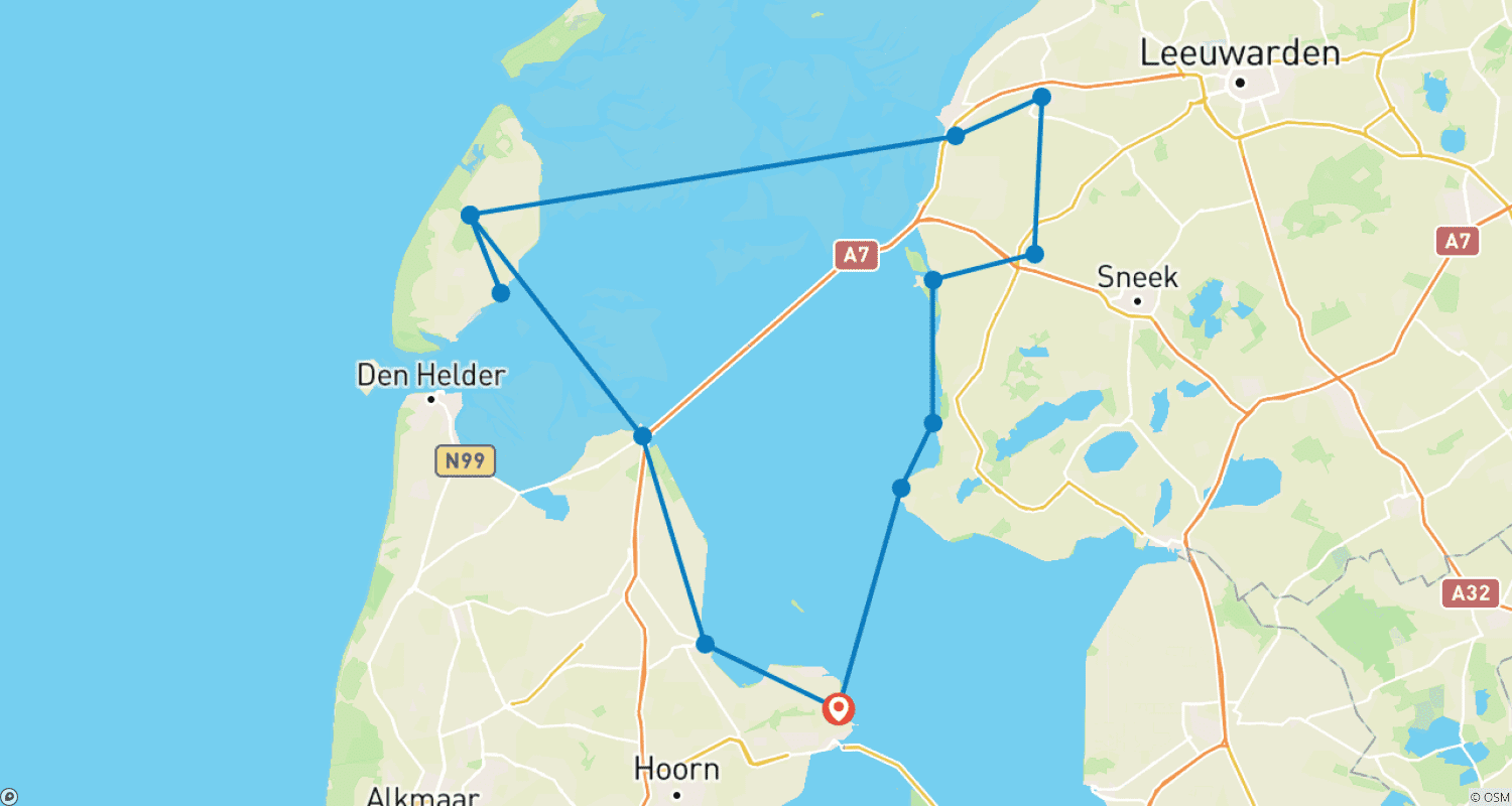 Mapa trasy: Mare fan Fryslan - Wadden Sea