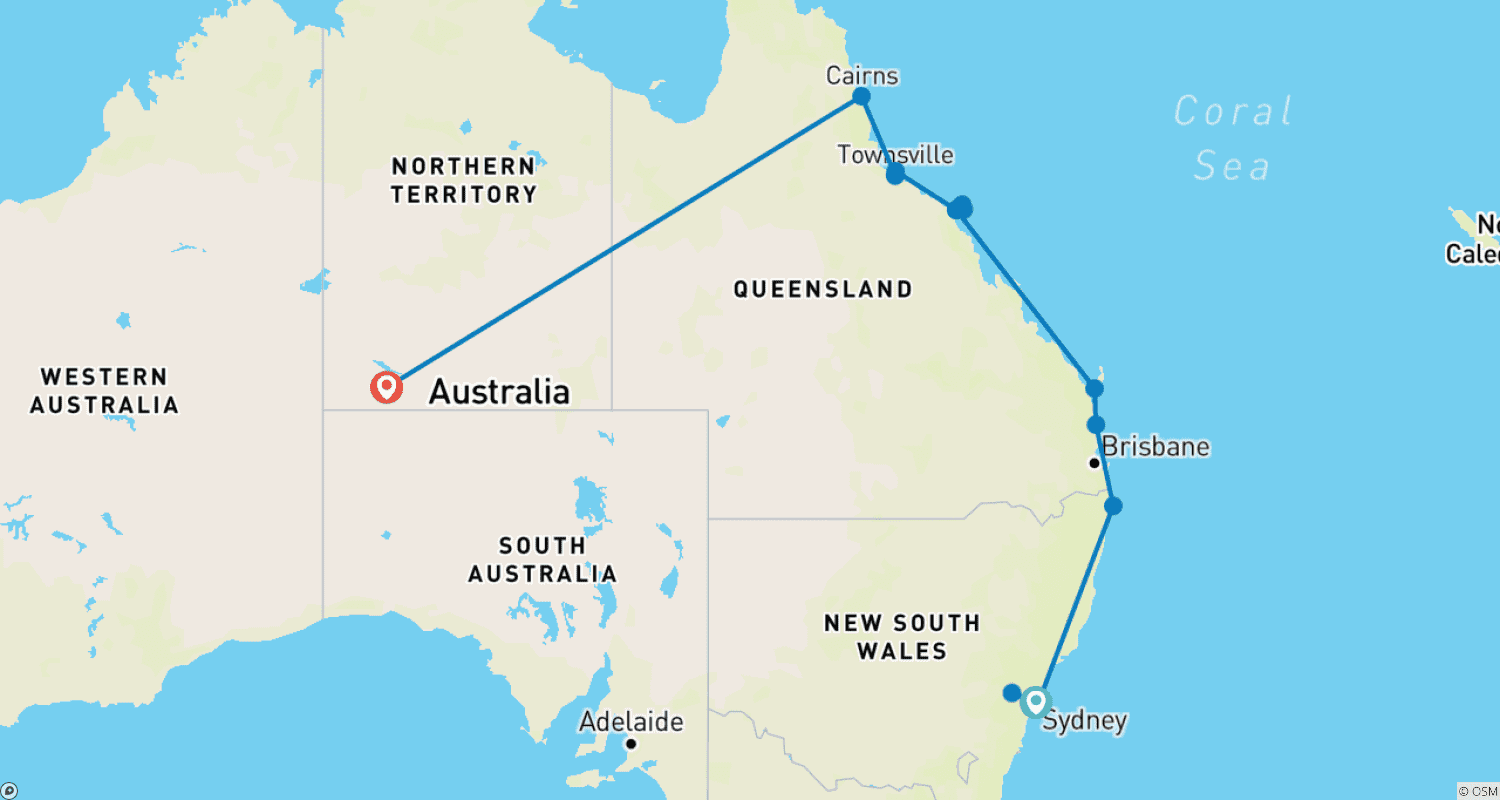 Ultimate Australia (With Sailing)のルートマップ