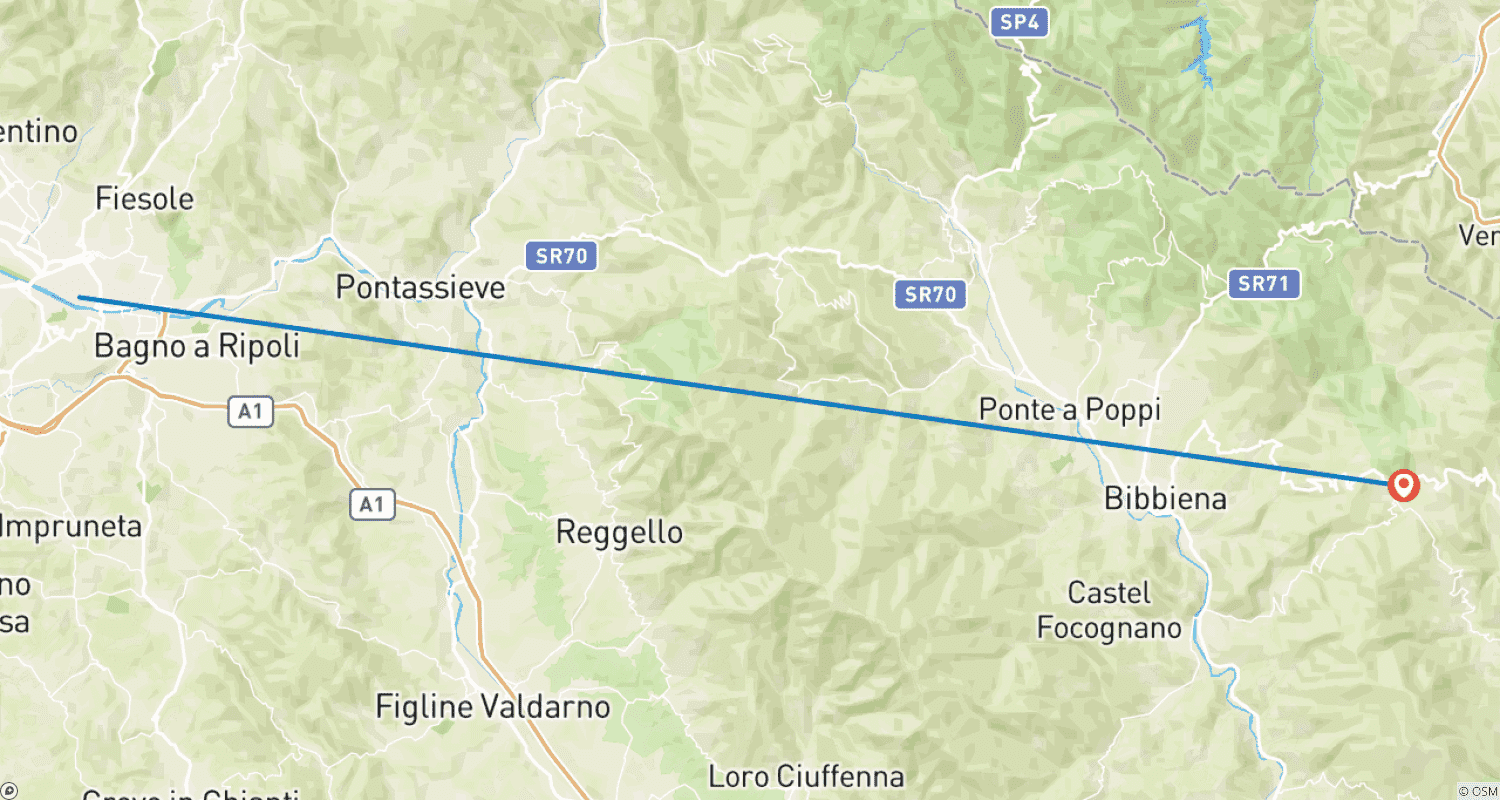 خريطة مسار St. Francis' Way - Florence to Chiusi della Verna 8 Days