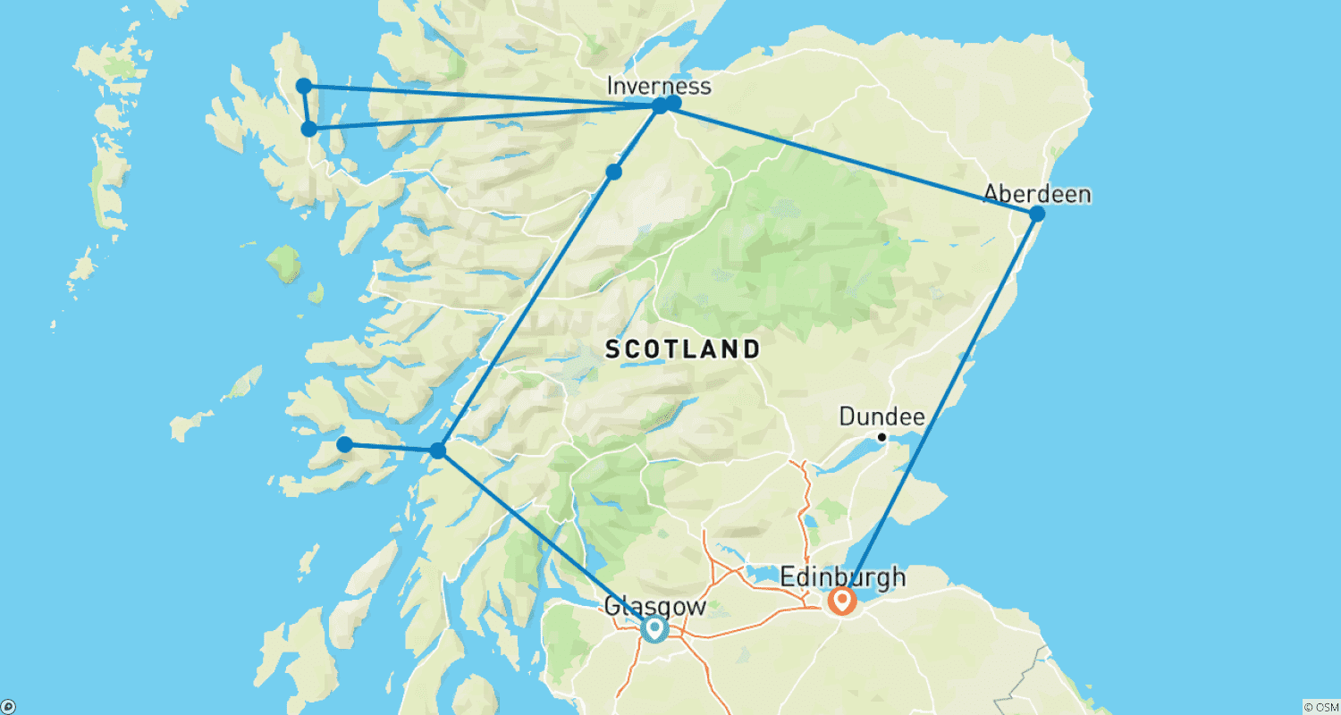 خريطة مسار Essential Scotland