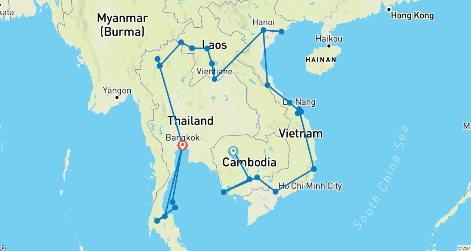 خريطة مسار Total Southeast Asia: Tasty Street Eats & Chill Island Vibes