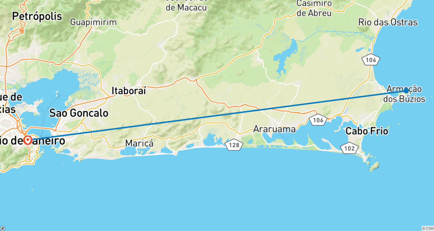 Mapa trasy: Brazil: Búzios - 4 days