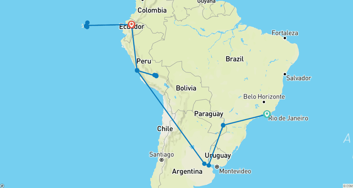 خريطة مسار South America Revealed (Galapagos North And Central Cruise)