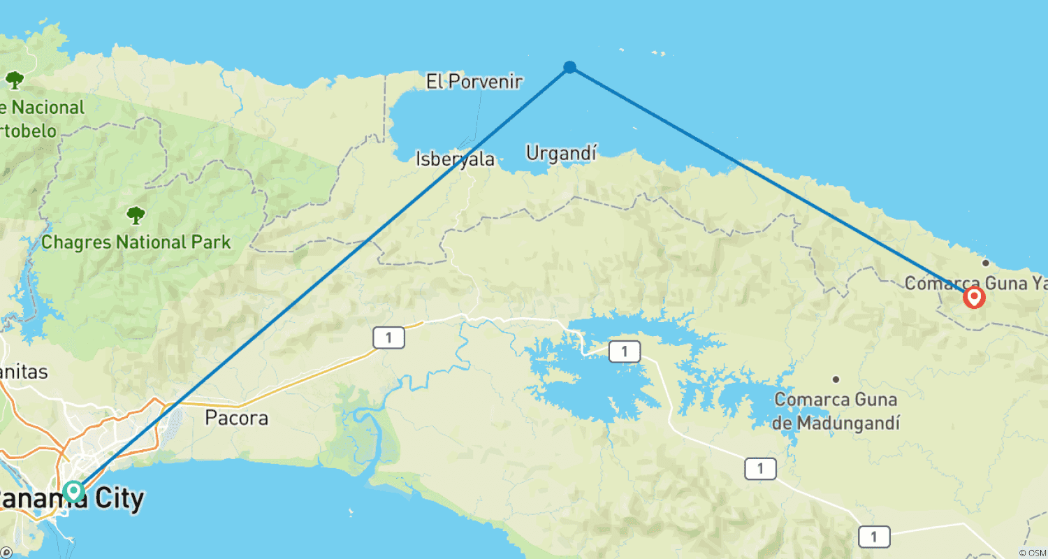 خريطة مسار San Blas Authentic Guna Yala Experience 4D/3N