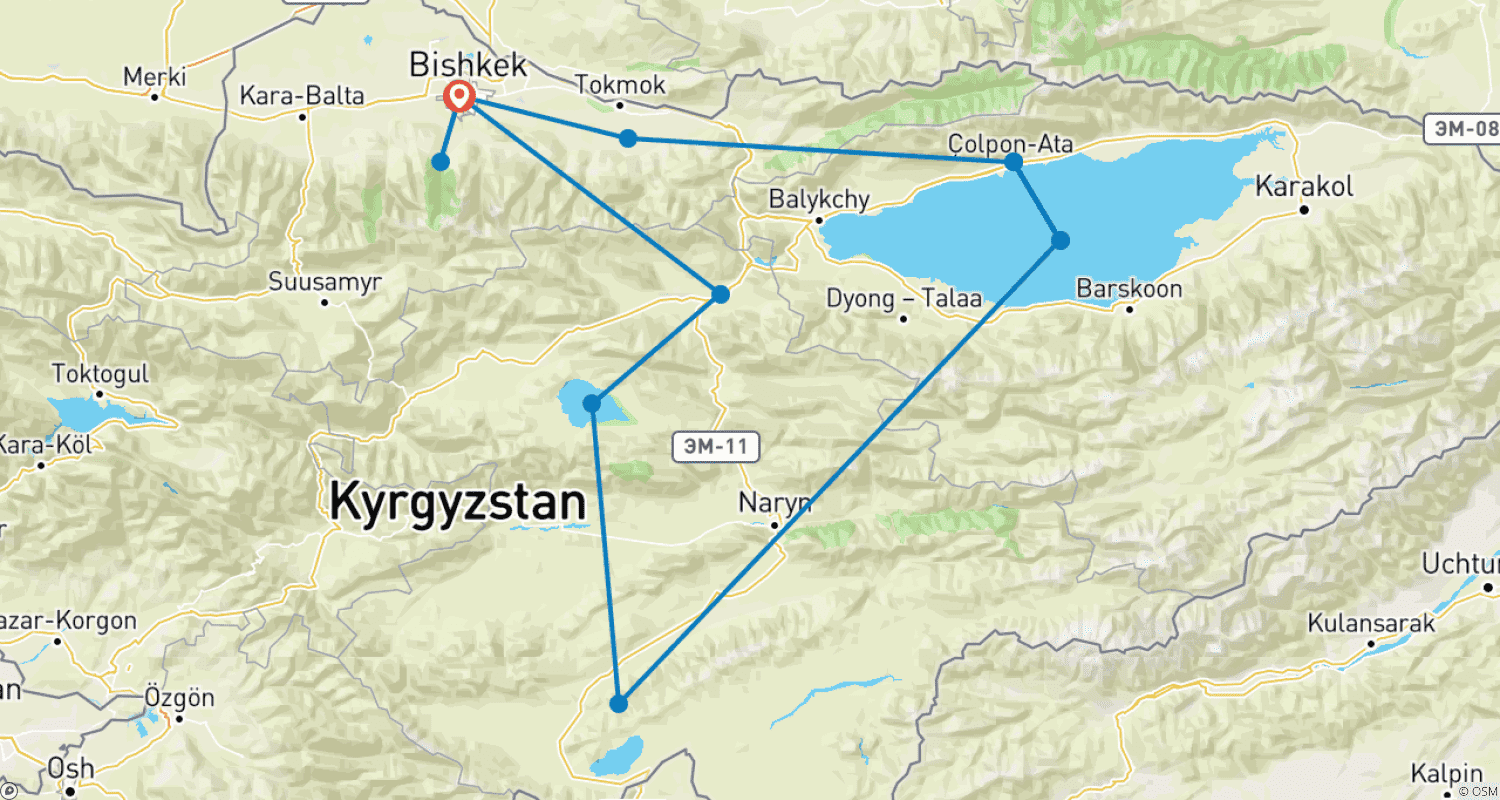 Mapa do percurso de The World Nomad Games - Kyrgyzstan 2026
