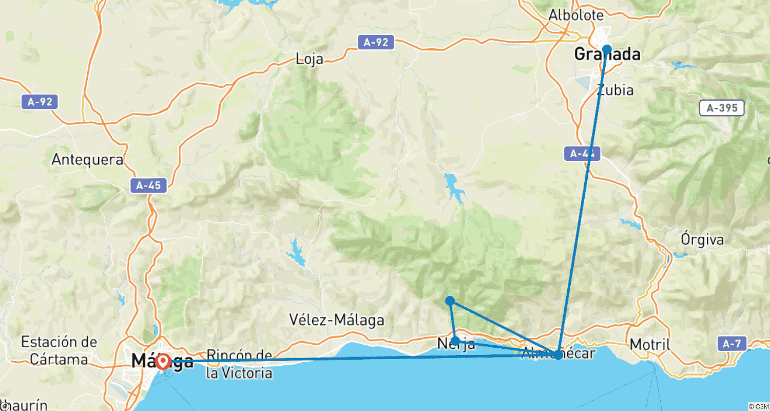 Mapa do percurso de Relaxed Discovery: Costa Tropical & its Golden Treasures