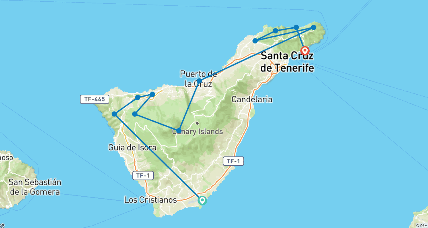 خريطة مسار Tenerife: Island beyond the beaten path
