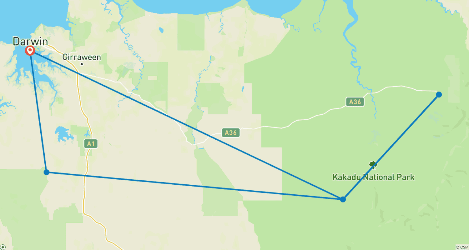 خريطة مسار Best of Kakadu & Litchfield - 3 days