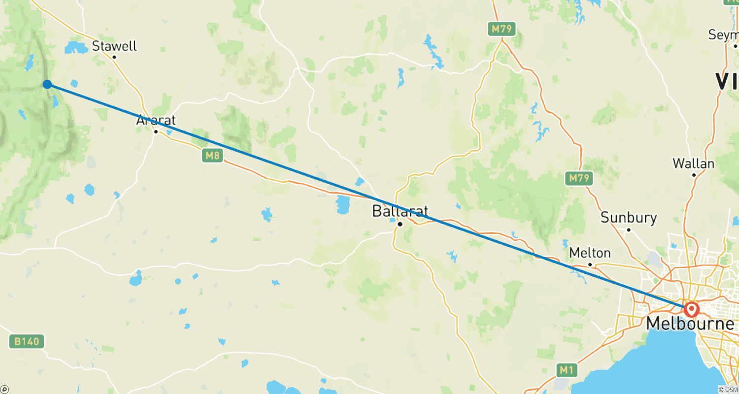 Mapa trasy: Great Ocean Road & Grampians Discovery - 2 days