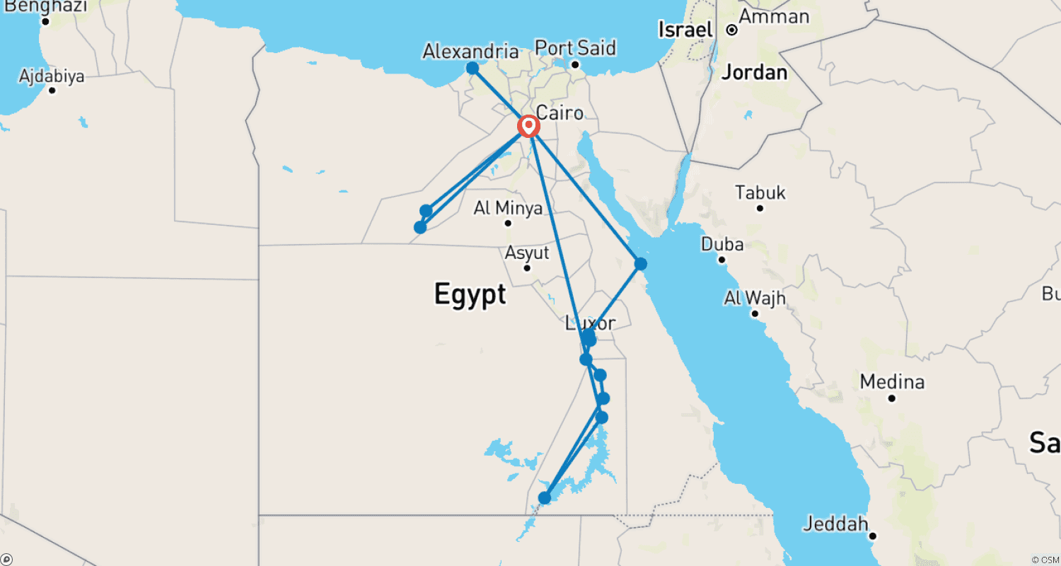Egypt Odyssey: From the Pharaohs to the Red Seaのルートマップ