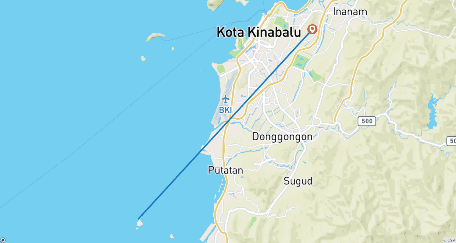 Mapa do percurso de Family Borneo Wildlife Adventure