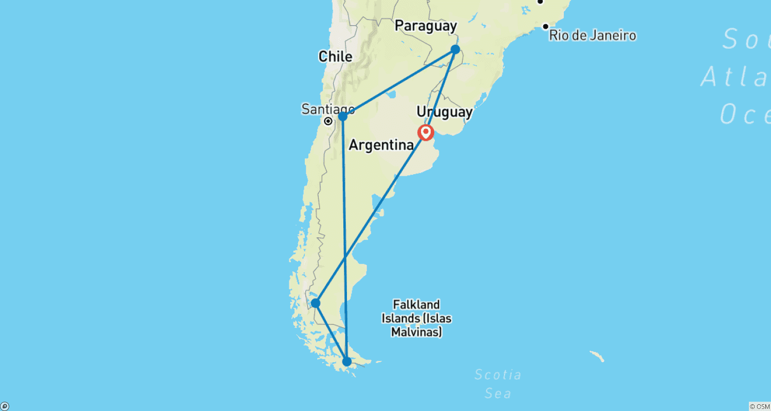 Mapa trasy: Argentina Getaway – Smart Adventure