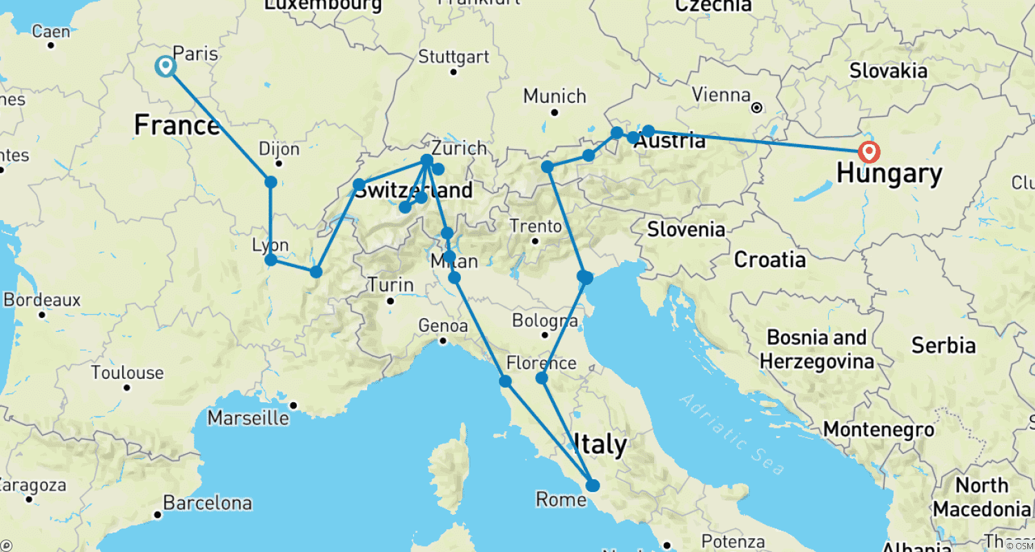 Mapa trasy: Bohemian Rapsody