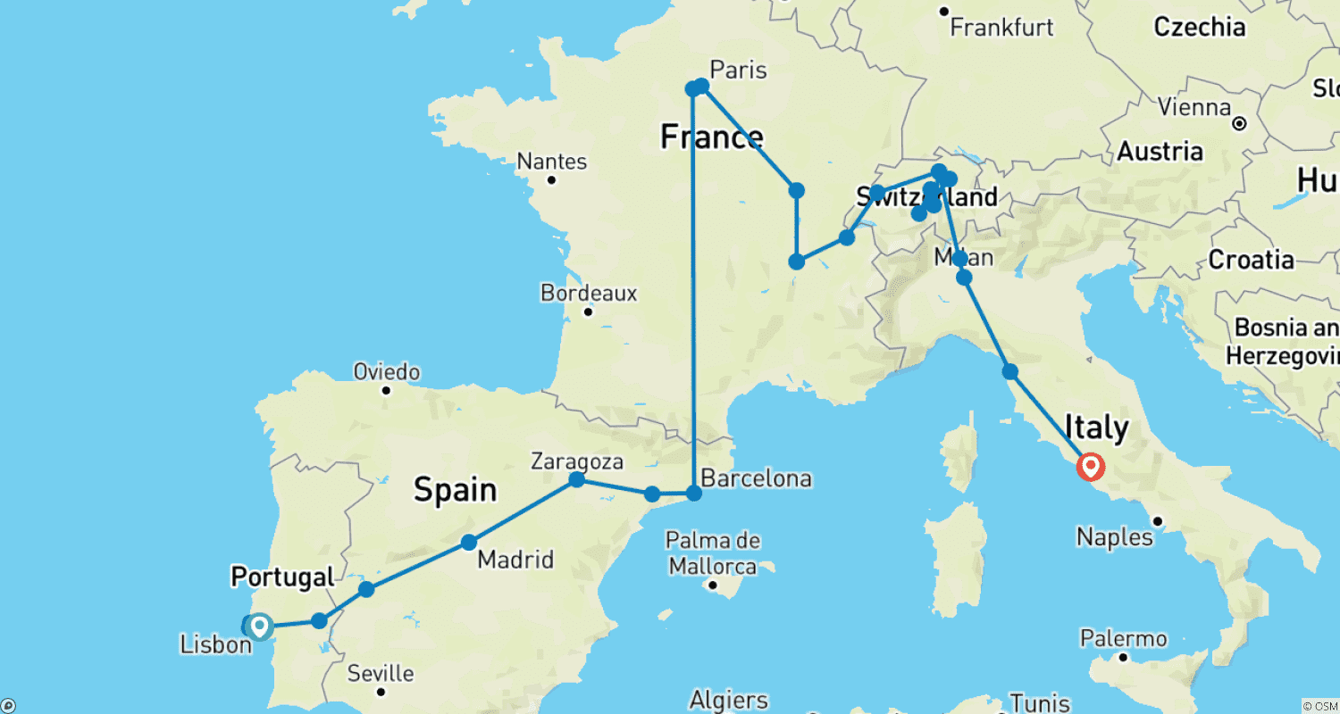 Mapa trasy: European Spotlight