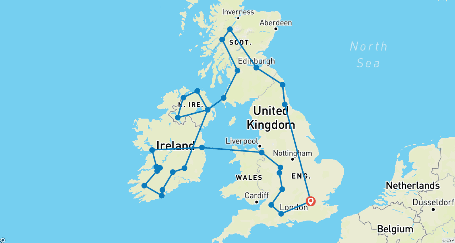 Mapa do percurso de Stories and Legends: United Kingdom, Scotland, and Ireland