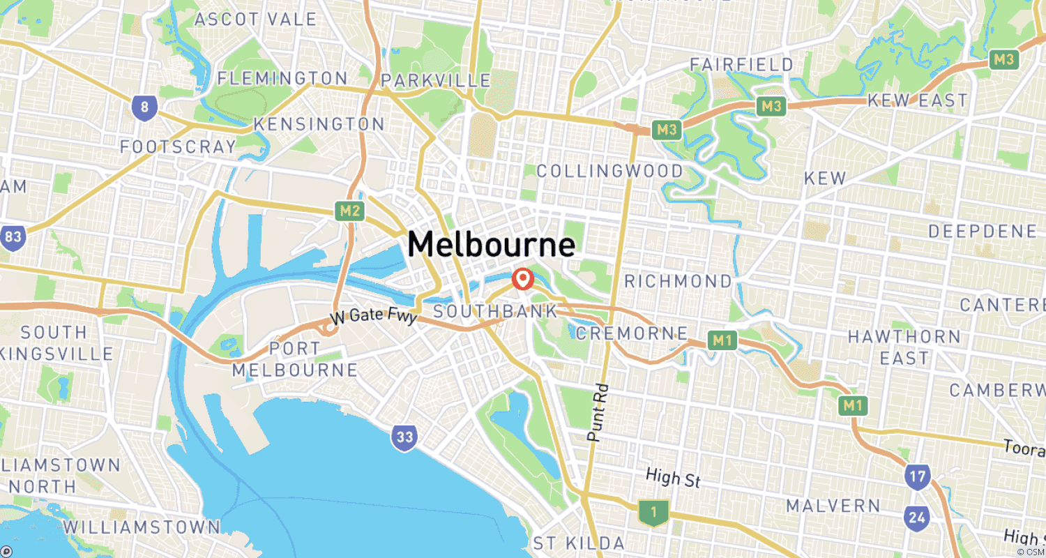 Mapa do percurso de Destaques de Melbourne em 5 Dias – Caminhando pela Cidade e Escapada à Ilha Phillip