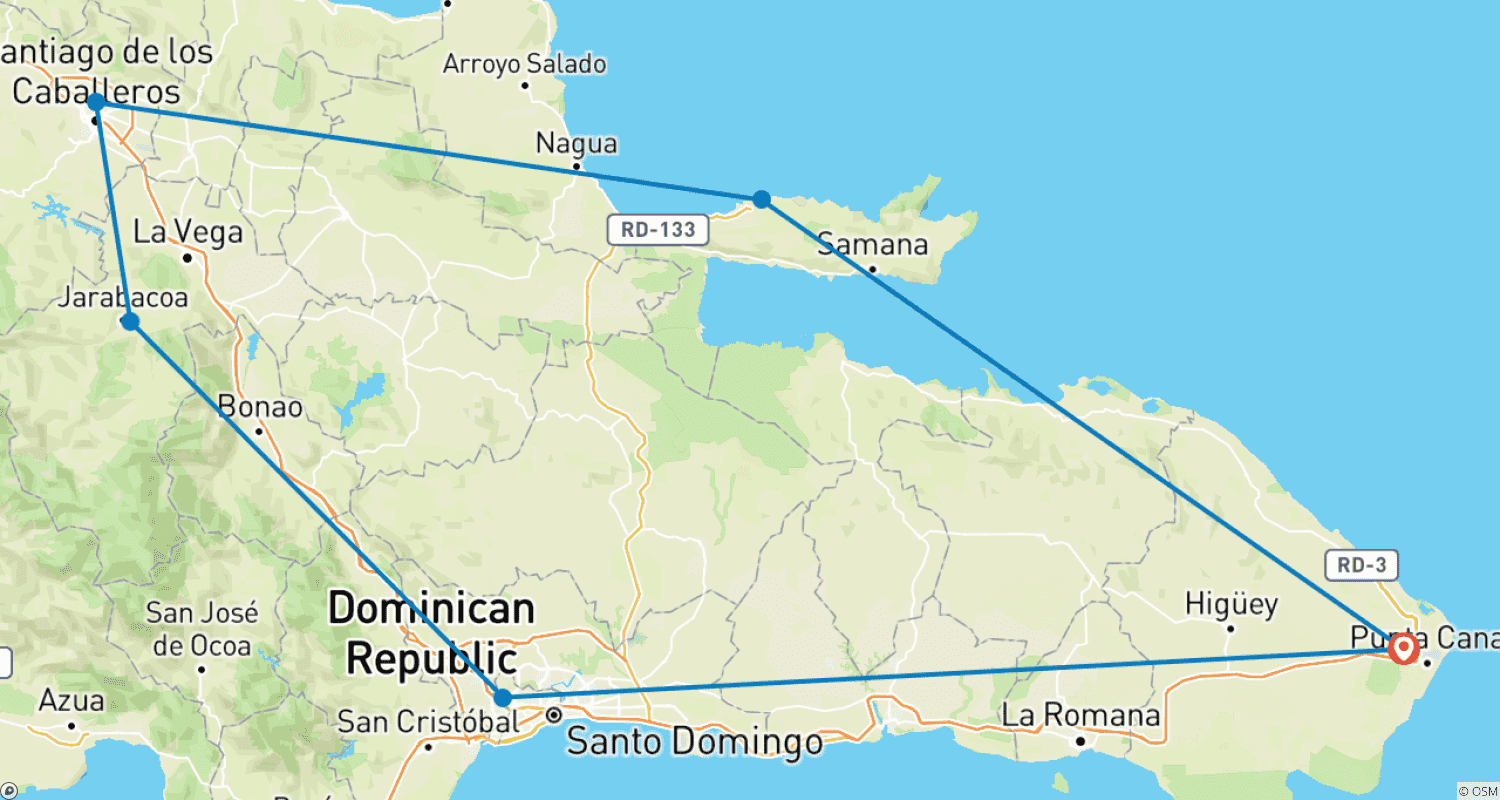 خريطة مسار Highlights of the Dominican Republic