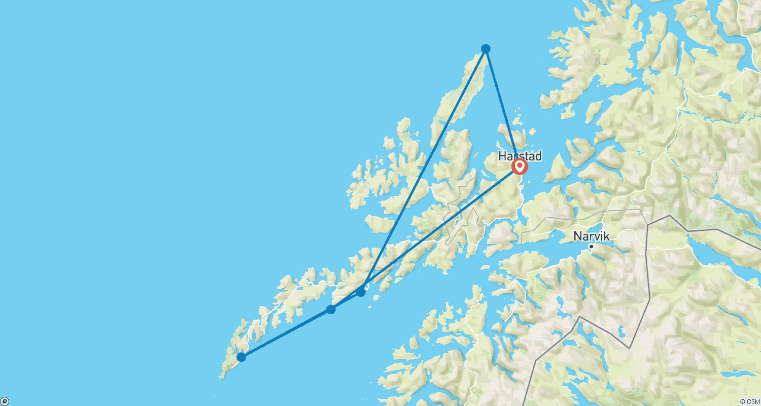 خريطة مسار The Lofoten & Vesterålen Islands 9 Days