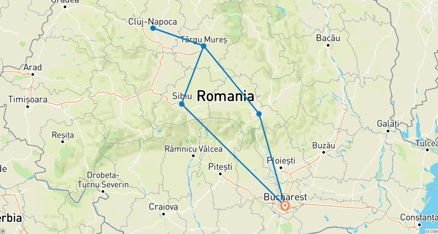 Mapa trasy: Transylvania, the land beyond the forests