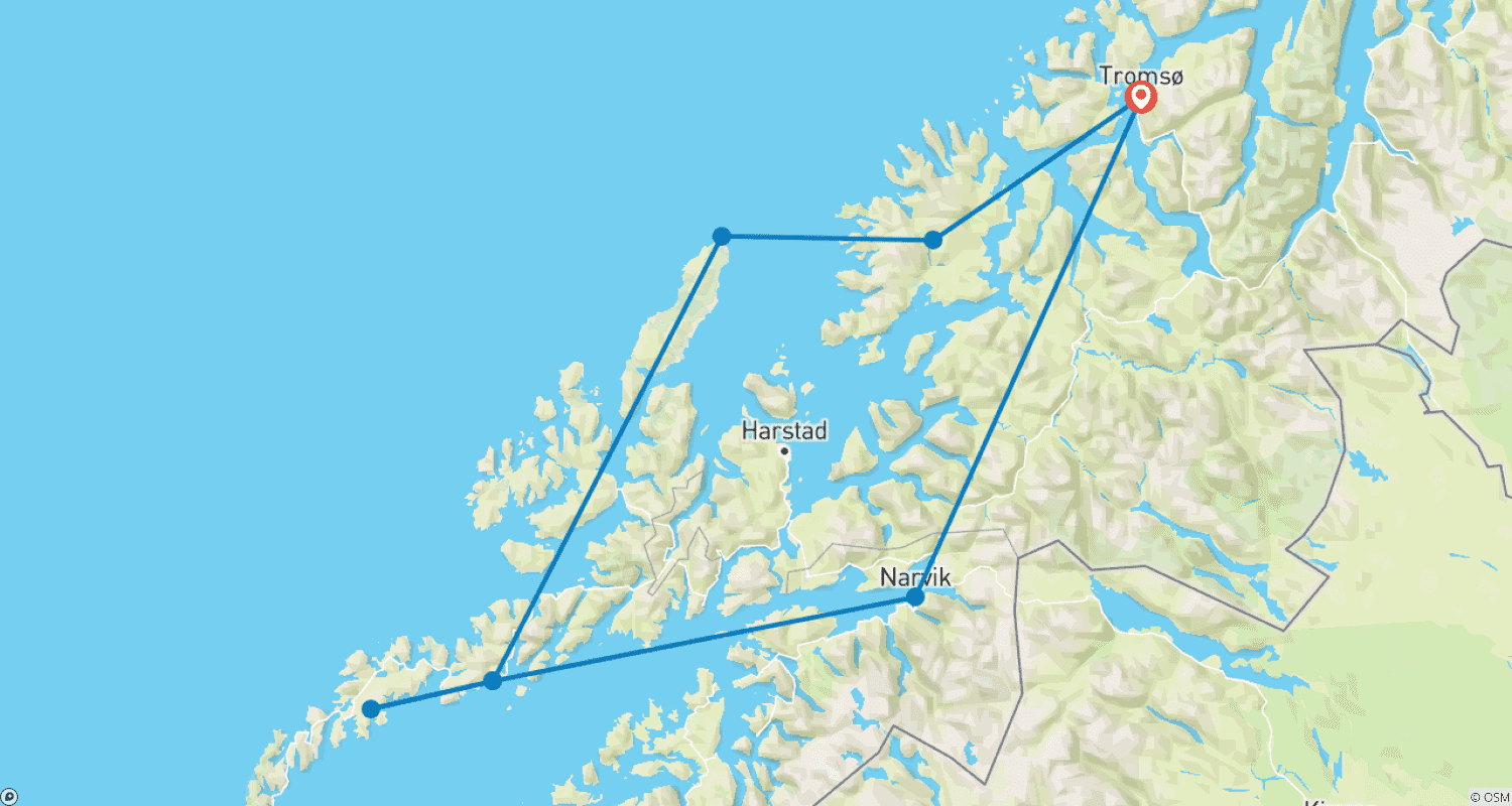 Mapa trasy: North Islands Eco Express 8 Days