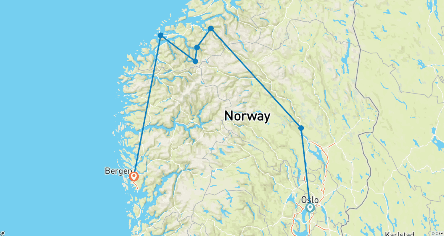 Mapa trasy: Golden Route 10 Days