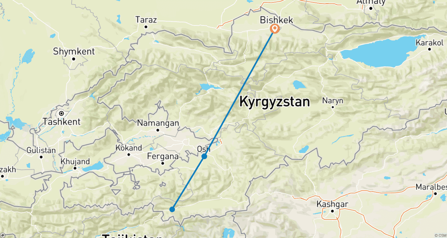 خريطة مسار Pamirs` Summits (Bishkek - Bishkek)
