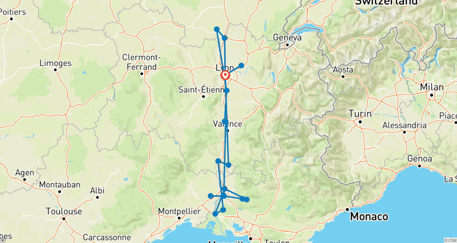 Mapa do percurso de Spectacular South of France 2026