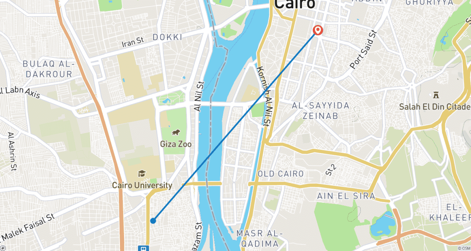 Mapa do percurso de 4 Days Luxury Cairo All-Inclusive Private Guided Tour