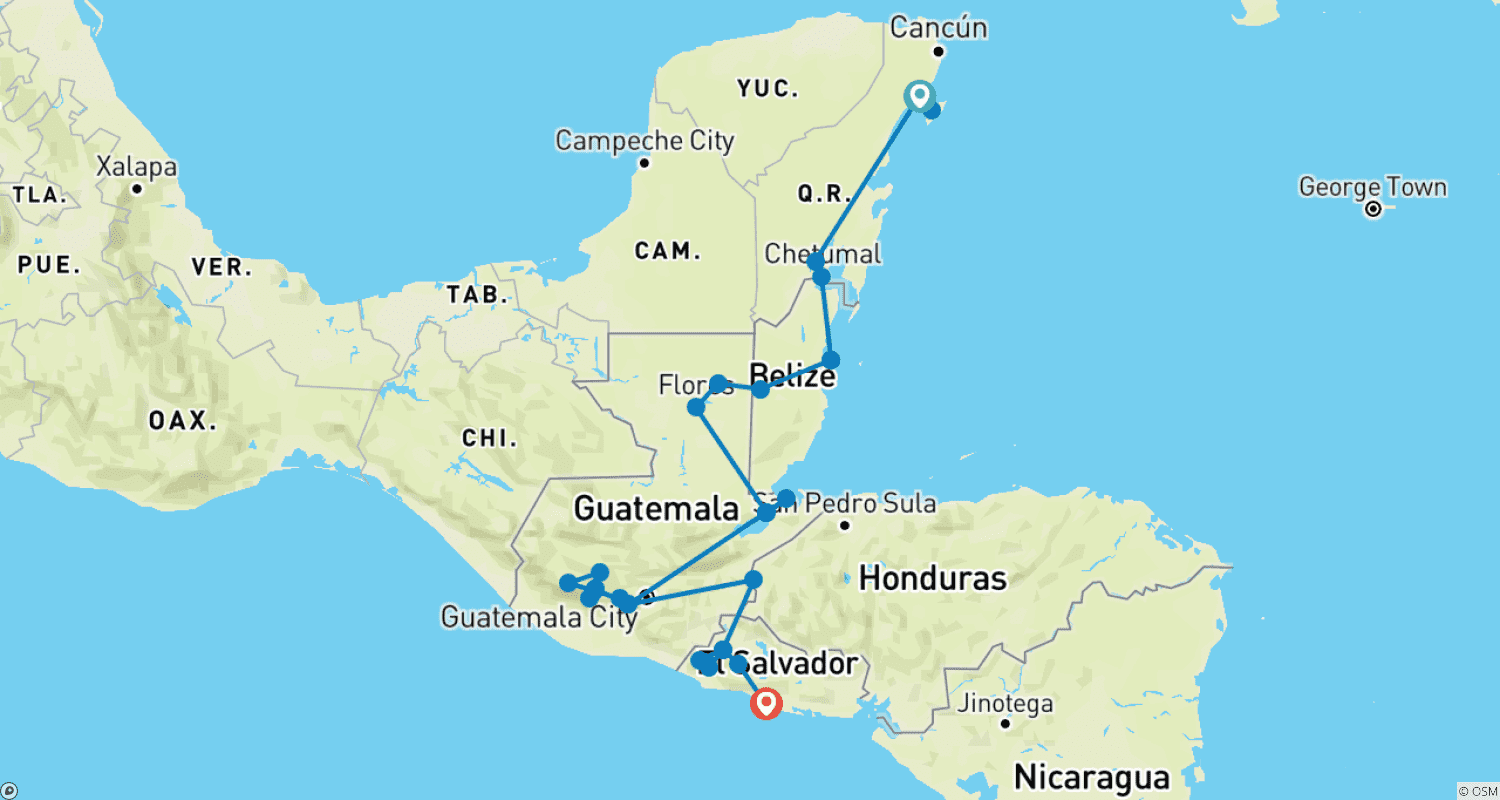 Route of the Mayaのルートマップ