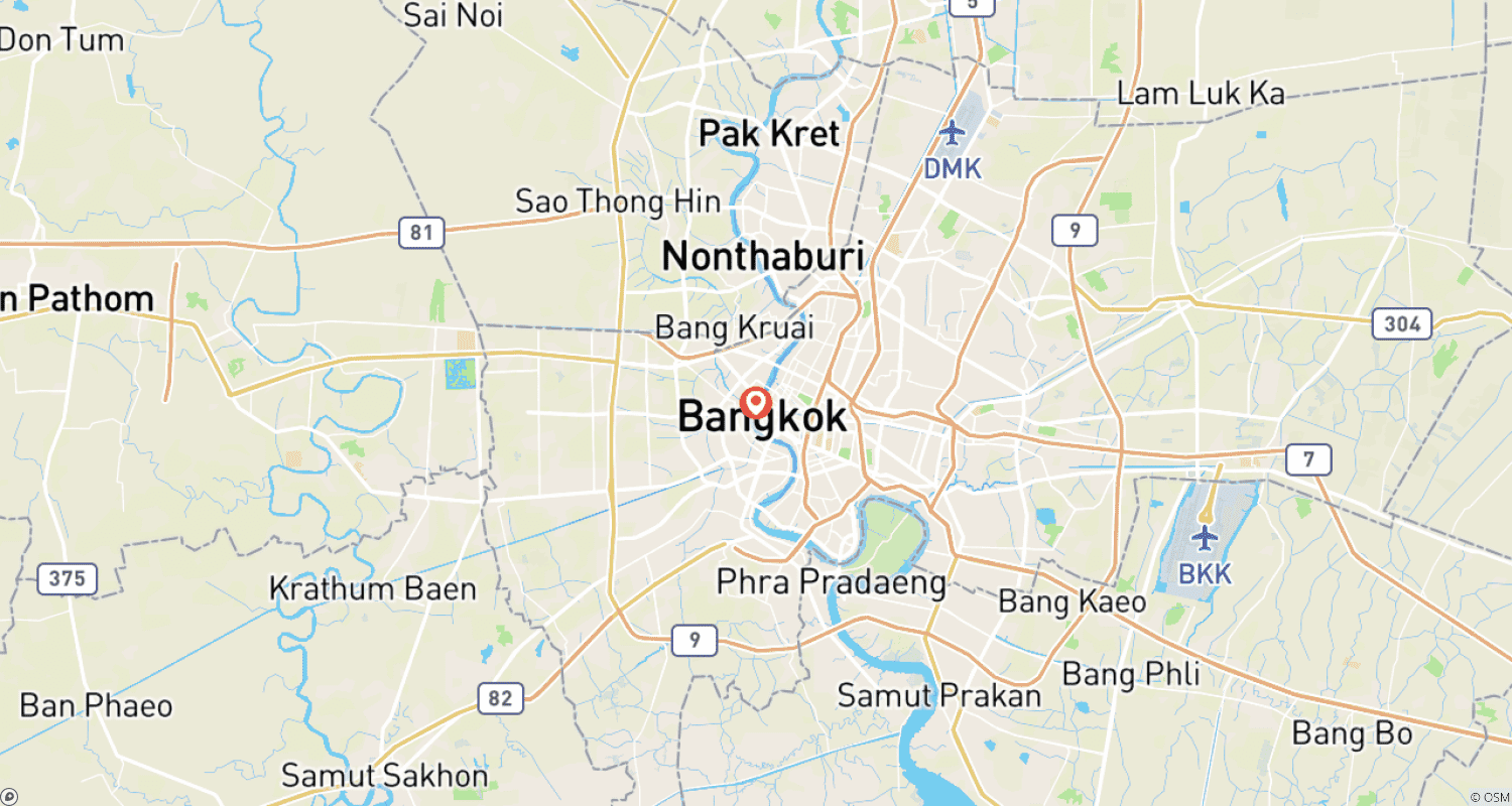Mapa trasy: Bangkok Discovery 5 Days – Floating Markets & Flavors of Thailand